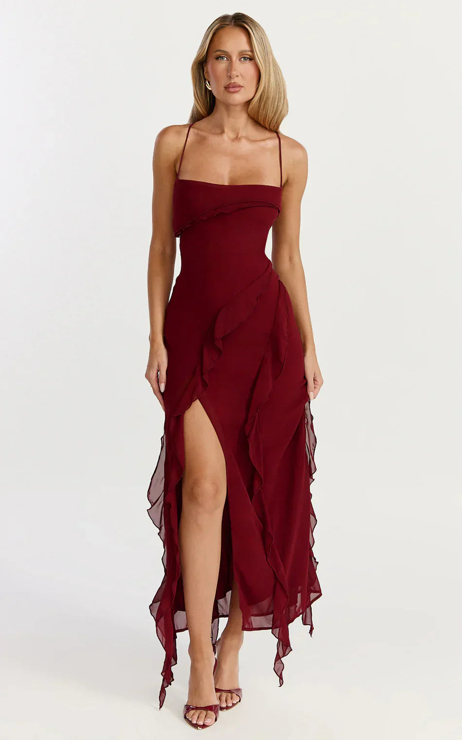 Felisa • Vestido Maxi Dobladillo con Volantes