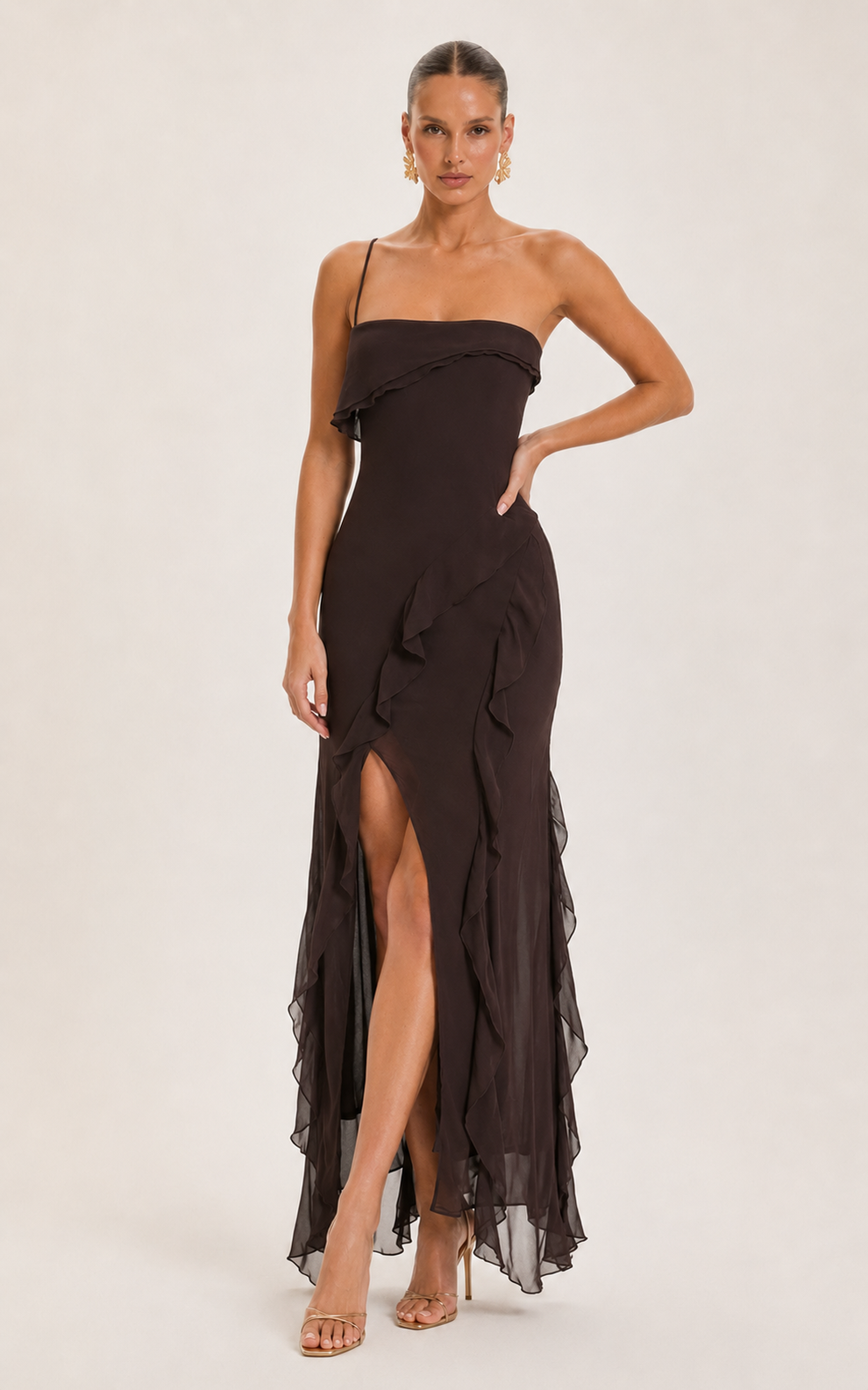 Felisa • Vestido Maxi Dobladillo con Volantes